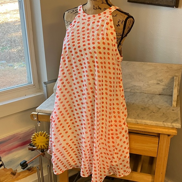 Betsey Johnson Dresses & Skirts - Betsey Johnsom Sleeveless White Dress with Coral Flower Print